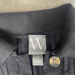 Worthington  Black Ribbed Collared Long Sleeve Button Up Knit Top Womens XS Photo 1