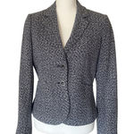 Calvin Klein Jacket Womens Size 6 Black White Tweed Bouclé Single-Breasted Lapel Photo 0