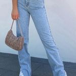 White Fox Boutique White Fox Be Cool Straight Leg Denim Jeans in Washed Blue  Photo 7