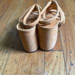 Free People  Hot Orange Leather Block Heel Strappy Sandals Size 10 Photo 2