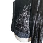 White Stag White‎ Stag Black Velvet Embroidered Button Down Top Size M 8/10 Whimsigoth NEW Photo 4