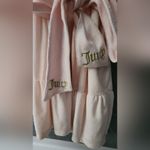 Juicy Couture NWT  Pink Gold Embroidered Tiered Ruffle Hooded 3/4 Sleeve Robe S Photo 4