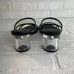 Nicole Miller Clear Heels Mules Sandals Womens 8.5 Slip On Black Rollie Photo 3