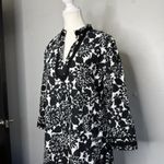Brooks Brothers  Black & White Floral Linen Cotton Tunic Top – Women’s Large Photo 1
