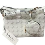 Nicole Miller Crème Gold Logo Hardware Shoulder Crossbody Bag Purse w Pouch NWT Photo 4