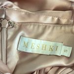 Meshki  ruched satin mini dress, spaghetti straps, bodycon, blush pink sz S Photo 2