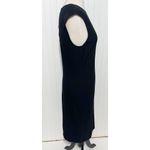 Vince  Ribbed Knit Fitted Pencil Midi‎ Dress Sleeveless Scoop Neck Black Large Photo 3
