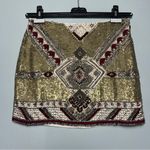 Alice + Olivia NWT  Elana Embellished Gold Sequin Mini Skirt Women’s Size 4 Photo 1