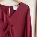 L'Academie The Ruffle Blouse in Cabernet Photo 2