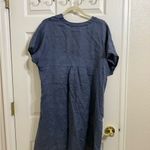 Sundance  100% Linen Slate Blue Tunic Midi Dress Photo 5