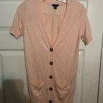 Ann Taylor  Petite Short Sleeve Button Down Cardigan Peach XSP‎ Photo 0