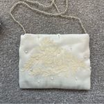 Vtg Moyna Small Beaded Lace Shoulder Bag Crossbody Purse Evening Bride Wedding White Photo 5