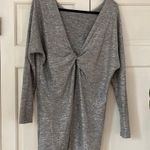 Bar III Silver Metallic Knot Back Top Shiny Sparkly Shimmer Open Back NYE New Ye Photo 1