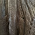Vintage Vakko Size Small Oversized Soft Chocolate Brown Leather Longline Jacket Photo 7