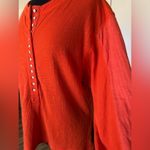 Free People We The Free Back At It Henley Oversized Orange Long Sleeve Top XS NWOT Photo 4