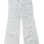 CAbi  White Linen Blend Wide Leg Drawstring Waist Casual Pants Women's Medium Photo 0