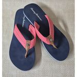 Tommy Bahama Women's Sandals Size 10 Flip Flops Blue & Pink Nautical Beach Vacay Photo 0