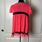 Victoria's Secret Y2K  HOT PINK & BLACK LACE BABY DOLL TIE FRONT ROBE COVER UP Photo 3