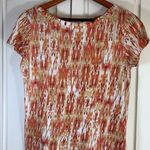 J Jill Linen Shirt Womens Small Southwestern Colorful Soft Coastal Casual Church Orange Photo 0