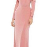 Mac Duggal 26595 Pink One Shoulder Long Sleeve Jersey Formal Gown Size 12 NWT Photo 0
