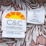 C&C California NEW  Hibiscus/Leaf 100% Linen Short Sleeve Button-Up Shirt L Photo 2