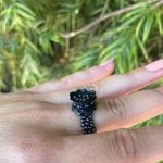 Free People Artisan beaded black flower ring Can fit side 7-8 because it’s stretchy Photo 2