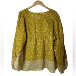 Daniel Rainn  Puff Sleeve Blouse Mustard Yellow Floral Boho Casual Size XXL Photo 6