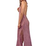 Faithfull the Brand Halter Mirror Door Striped Maxi Dress Slit Sides Size 6 Photo 5