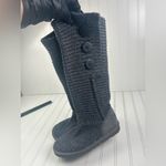 UGG  Australia Classic Cozy Knit Button Boots Blue/Gray Knit Sweater Boots Sz 7 Photo 6