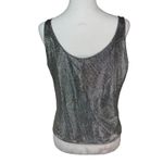 Toppettes by A. Brod Womens Silver Metallic Tank Top Glam 90s Y2K Clubwear Sz M Size M Photo 1