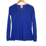 Lilly Pulitzer  Women’s Liesel Cobalt Blue Vneck Linen Sweater XS Photo 1