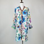 Johnny Was NWOT  Floral Long Sleeves Embroidered Button-Down Shirt Dress Size S Photo 1