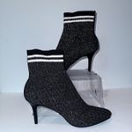 Stuart Weitzman New ‎ Waverly Sock Boots Ankle Black Gold Stretch Women's 9 Club Photo 1