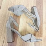 Sam Edelman  Yancy Tan Suede Block Heel Sandal Ankle Strap Peep Toe Beige Size 11 Photo 6