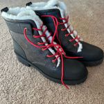 Coach LORRAINE Black/Mahogany Leather/Canvas Signature Lace Up Bootie 8 New Photo 7