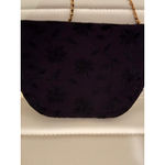 Frenchy of California Black Floral Velvet‎ Evening Shoulder Bag Photo 2