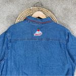 White Stag  Vintage Denim Button Down Shirt Cherry School Embroidered 22W/24W Photo 7