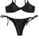 Zaful  Black String Bikini Bottoms Photo 2