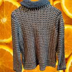Coldwater Creek Black Gold Knit Textured Cowl Neck Sweater M 10-12 Photo 6