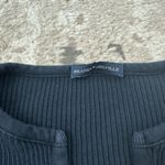 Brandy Melville  Ribbed Navy Blue Long Sleeve Crop Top One Size Photo 2