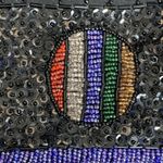 Vintage Effeci Black Sequin Beaded Suit Vest Geometric Abstract Art Medium Photo 6