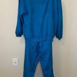 EVR Blue Silk Vintage Tracksuit Set Size XL 80s Photo 1