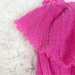 Michael Stars MICHAEL STARS Riya Pink Strapless Cotton Gauze Jumpsuit Wide Leg Beach Size XS Photo 5