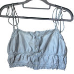 Aerie  Blue and White Stripped Crop Top - Small Photo 0