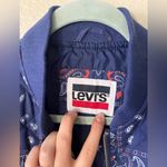 Levi's Diamond Quilted Bomber Jacket in Blue & Red Paisley Womens Size M NWT Photo 8