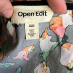 Open Edit Abstract Tie Front Bell Sleeve Blouse Multicolor Size XXS Photo 7