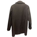 Gallery  Womens Quilted Black Trench Coat Button-Front Size L Photo 3