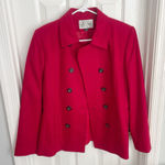 Le Suit  Red Peacoat Jacket Photo 0