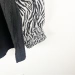 Suzanne Betro Weekend Black Gray Long Animal Print Sleeves Ribbed Top Size 1X Photo 7