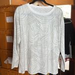 Garnet Hill Boxy Tunic Gray White Tee Size Small Photo 2